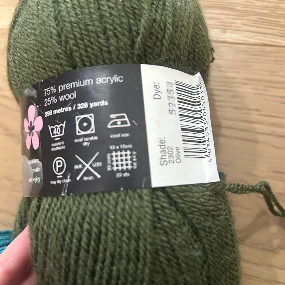 Mixed Green Yarn Lot - Assorted Teal, Olive & Moss Skeins - Picture 3 of 7